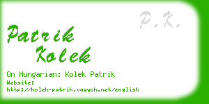patrik kolek business card